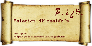 Palaticz Ézsaiás névjegykártya